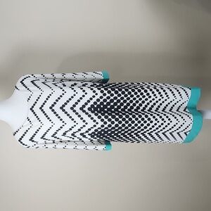 Studio one New York, white and black / teal 3/4 sleeves dress size XL